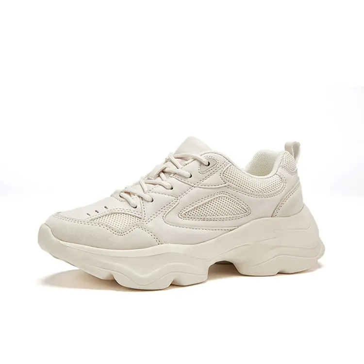 China Lace-up Mesh Lightweight Comfortable Breathable Walking Sneakers Clunky Shoes Featured Image